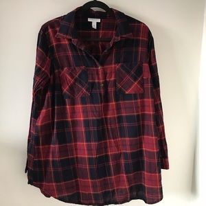 Liz Lange Maternity Plaid Blouse
